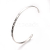 Tarnish Resistant 201 Stainless Steel Cuff Bangles BJEW-Q685-08-1