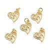 Brass Micro Pave Clear Cubic Zirconia Charms KK-E068-VB186-3