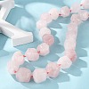 Natural Rose Quartz Nuggets Beaded Necklaces for Women Men NJEW-K388-01A-3