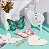  DIY Blank Heart & Butterfly Wood Pendant Decoration Making Kit DIY-NB0010-97-4