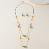 Bohemian Style Brass Horse Eye Double Layer Necklaces & Earrings Sets for Women YG5819-5