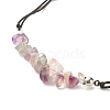 Natural Fluorite Chips Braided Bead Bracelet BJEW-JB08019-07-4