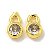 Brass Micro Pave Cubic Zirconia Charms KK-L075-017G-01-1