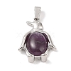 Natural Amethyst Pendants G-A224-02P-01-1