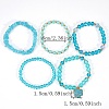 Bohemian Glass & Plastic Beads Strertch Bracelets & Camellia Zinc Alloy Enamel Charm Bracelets FS-WG4AF45-02-2