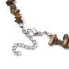 Natural Tiger Eye Chip Beaded Necklace NJEW-JN04615-08-5