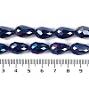 Opaque Solid Color Electroplate Glass Beads Strands X-EGLA-N013-P6mm-B03-4