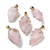 Raw Rough Natural Rose Quartz Pendants G-T073-23G-04-1