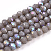 Electroplate Opaque Solid Color Glass Beads Strands EGLA-A034-P2mm-L23-1