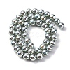 UV Plating Pearlized Glass Pearl Beads Strands GLAA-F128-01B-T23-4