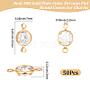 50Pcs Brass Pave Clear Cubic Zirconia Connector Charms KK-BBC0023-16-2