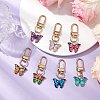 Butterfly Alloy Enamel Pendant Decorations KEYC-JKC00925-2