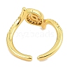 Brass Micro Pave Cubic Zirconia Cuff Rings for Women RJEW-S392-16G-3