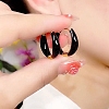 Alloy Enamel Ring Hoop Earrings for Women WG80053-53-1