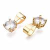 Brass Cubic Zirconia Charms KK-P075-25G-3