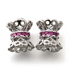 Brass Micro Pave Magenta Cubic Zirconia Beads KK-M318-32P-1