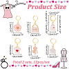 12Pcs 6 Style Pink Theme Locking Stitch Markers for Valentine's Day HJEW-PH01602-2