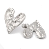 Non-Tarnish Heart Ion Plating(IP) 304 Stainless Steel Stud Earrings EJEW-H013-34P-2