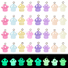 28pcs 7 colors Luminous Opaque Resin Pendants RESI-TA0002-12-8