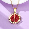 304 Stainless Steel Polymer Clay Rhinestones Sun Openable Pendant Necklaces for Women NJEW-Z065-10G-02-3