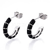 Enamel C-shape Stud Earrings EJEW-N052-05-01-2