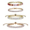 4Pcs 4 Style Cubic Zirconia Tennis Bracelets Set BJEW-SZ0002-66G-1