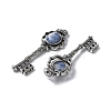 Key Brass Natural Blue Spot Jasper Big Pendants KK-D361-01AS-17-2