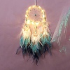 Iron Ring Woven Net/Web with Feather Wall Hanging Decoration PW-WG12771-01-2
