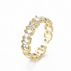 Brass Micro Pave Clear Cubic Zirconia Cuff Rings RJEW-Q164-016-NF-3