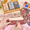 FINGERINSPIRE 5 Yards 5 Colors Polyester Embroidery Flower Ribbon OCOR-FG0001-87-3