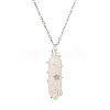 Natural Mixed Gemstone Faceted Bullet Shape Copper Wire Star Wrapped Pendant Necklaces NJEW-JN05024-02-4