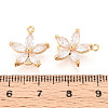Brass Pave Clear Cubic Zirconia Connector Charms KK-T078-03G-04-3