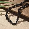 Natural Golden Sheen Obsidian Chip Beaded Necklaces for Men Women NJEW-G159-01M-2