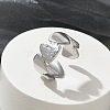 304 Stainless Steel Triangle Open Cuff Rings for Unisex RJEW-Q003-02P-1