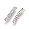 Brass Micro Pave Clear Cubic Zirconia Beads ZIRC-L088-19B-P-2