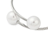 Plastic Imitation Pearl Round Beaded Cuff Bangle BJEW-P310-07P-2