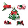 Christmas Theme Cloth Felt Fabric Alligator Hair Clip OHAR-R100-01B-3