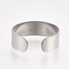 Non-Tarnish 304 Stainless Steel Cuff Rings STAS-T045-22A-P-2