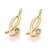 Brass Micro Pave Cubic Zirconia Charms KK-N263-97G-L-1