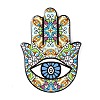 Hamsa Hand/Hand of Miriam with Evil Eye Pattern Porcelain Cup Mats DJEW-H008-01B-1