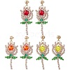 Glass Seed Beads Dangle Stud Earrings EJEW-MZ00326-2