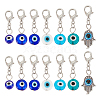 Handmade Evil Eye Lampwork & Tibetan Style Alloy Pendant Decorations for Pet Collar HJEW-AB00296-1