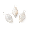 Natural Baroque Pearl Keshi Pearl Pendants X-PALLOY-JF02132-1