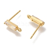 Brass Clear Cubic Zirconia Stud Earrings Finding for Women EJEW-B107-17G-2