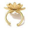 Flower Rack Plating Brass Cuff Rings for Women RJEW-G323-08G-3