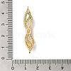 Rack Plating Brass Pave Clear Cubic Zirconia Connector Charms KK-K377-83G-3