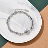 304 Stainless Steel Cable Chain Link Bracelets for Women BJEW-M051-01P-1