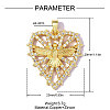 Brass Micro Pave Clear Cubic Zirconia Pendants CU-OY001-44G-2