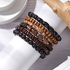 6Pcs Natural Coconut & Wood Beads Bracelets BJEW-JB11391-3