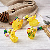 Crafans 4Pcs 4 Style Easter Theme Plastic Hen & Rabbit Pendant Decorations HJEW-CF0001-16A-13